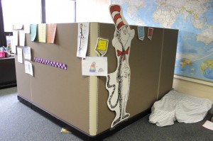 The special Reading Buddy Corner in the school library